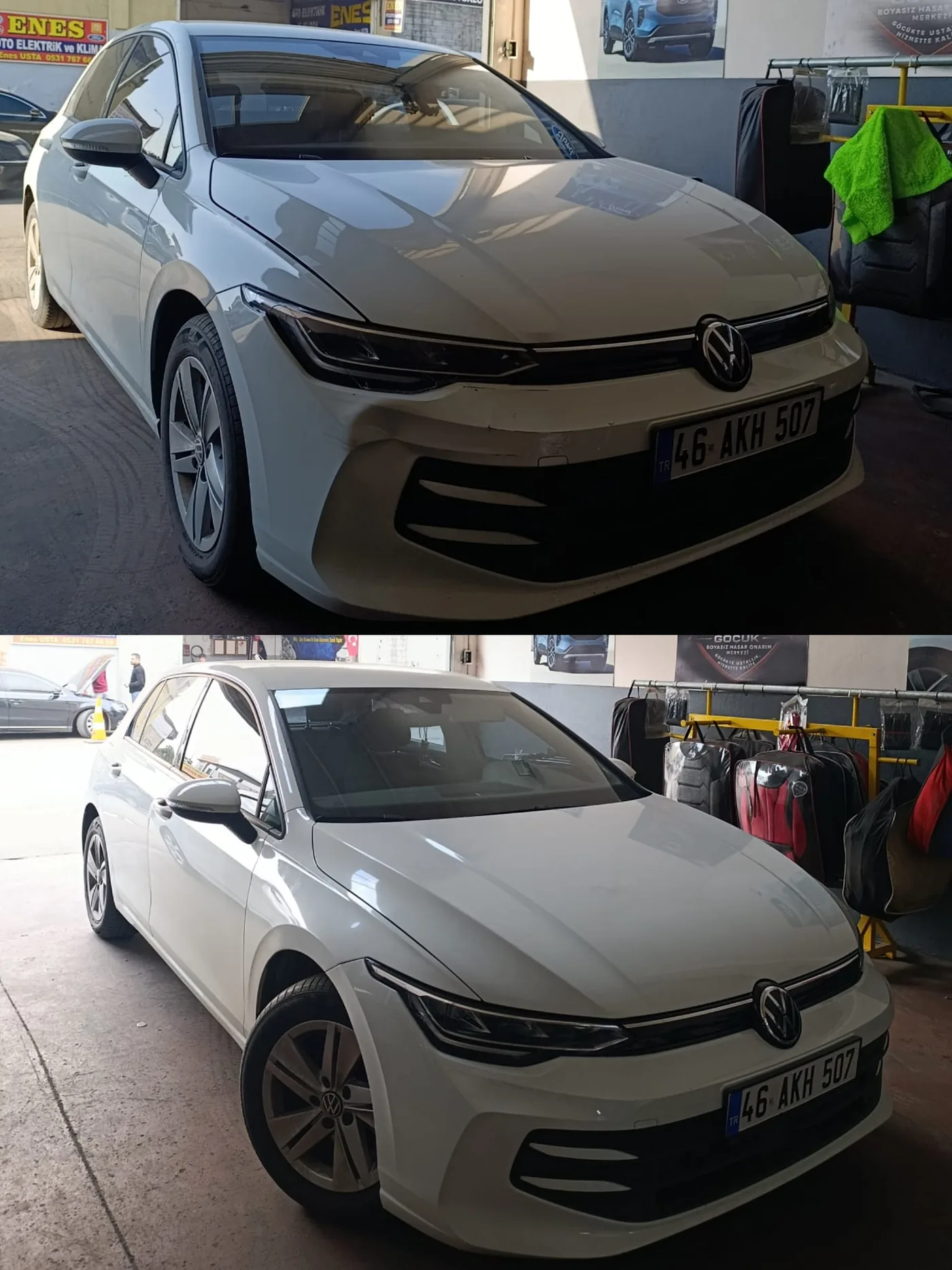 Gaziantep boyasız göçük düzeltme öncesi sonrası - Volkswagen Golf